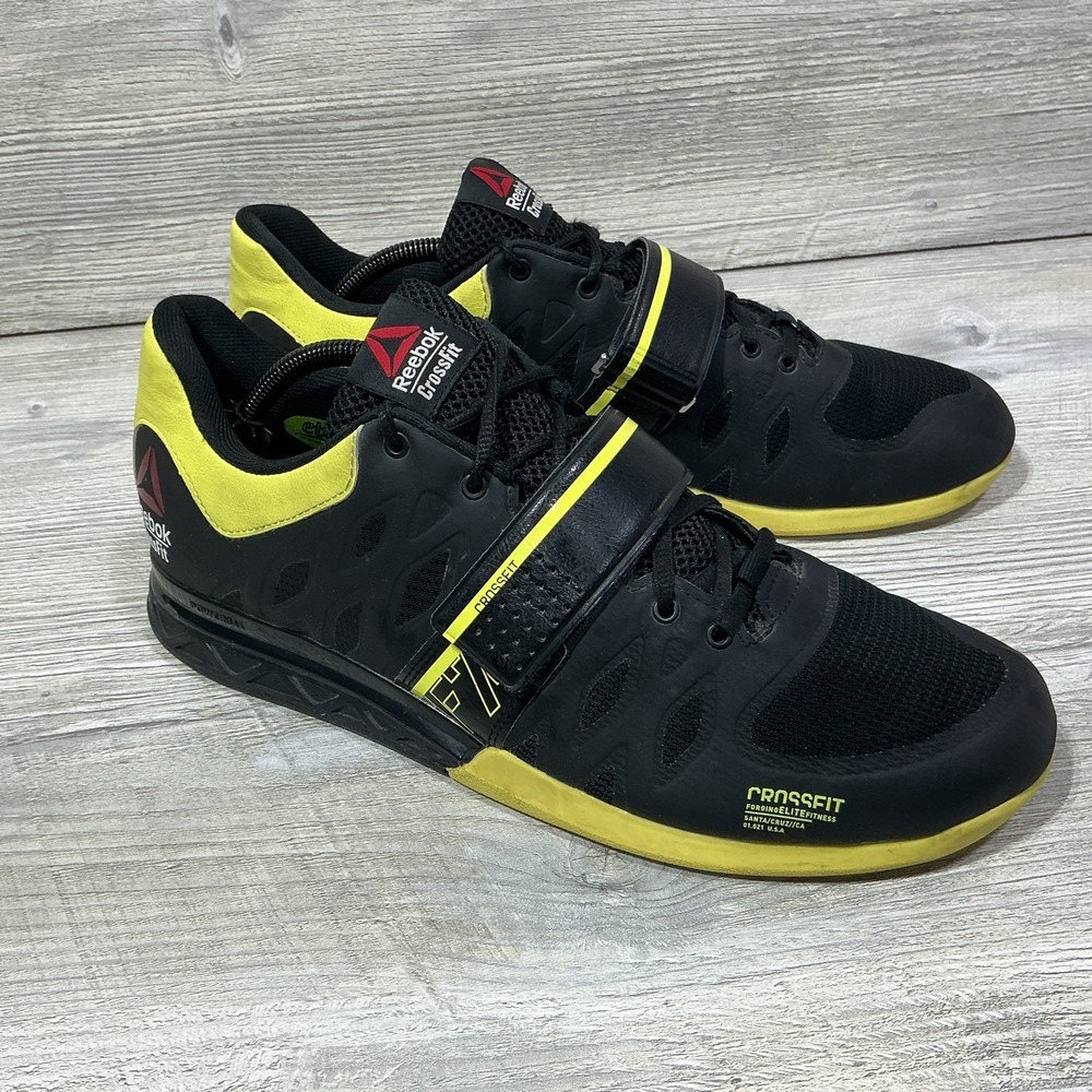 Reebok CrossFit Lifter Plus 2.0 Men's 11 Yellow Black Weightlifting Shoes M40703